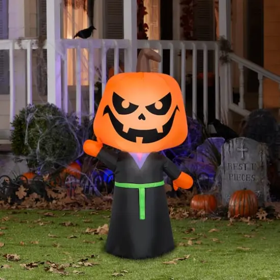 3.5ft. Airblown&reg; Inflatable Halloween Jack-o'-Lantern Reaper with LED Lights {3}
