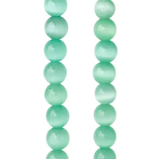 Aqua Cat Eye Glass Round Beads, 8mm by Bead Landing&trade; {1}
