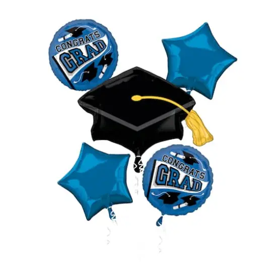 Blue Congrats Grad Foil Balloon Bouquet {1}