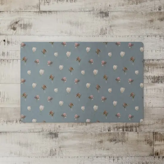 Cottage Florals Floor Mat Blue {3}