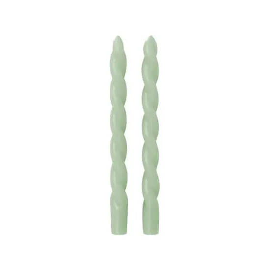 10" Unscented Twist Taper Candles, 2ct. by Ashland® Light Green {4}