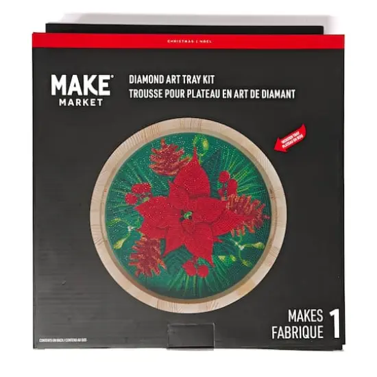 10" x 10" Poinsettia Diamond Art Tray Kit by Make Market&reg; {3}