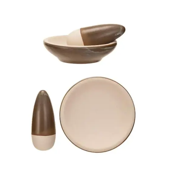Hello Honey® Brown & Cream Reactive Glaze Stoneware Mortar & Pestle {3}