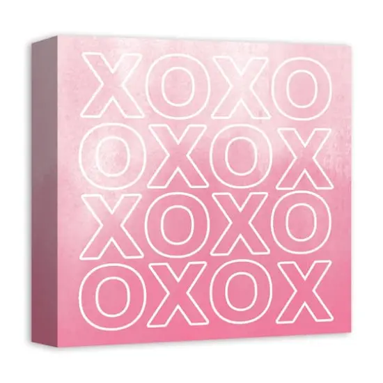 Xoxo Watercolor Outline 12" x 12" Canvas Wall Art {3}