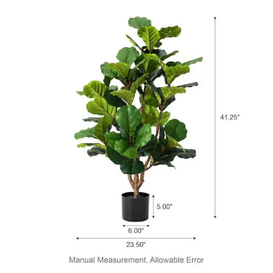 Glitzhome&reg; 3.5ft. Faux Fiddle Leaf Fig Tree in Pot {9}