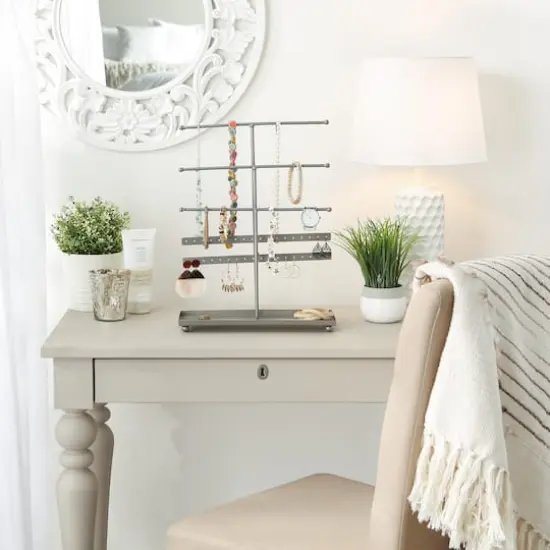 DII&reg; 3 Tier Jewelry Organizer Gray {4}