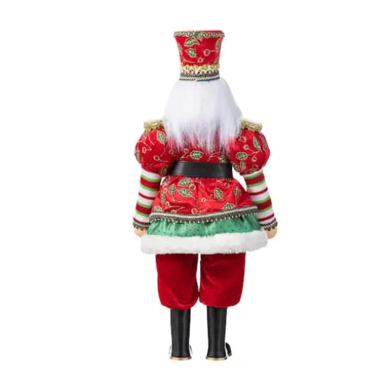 Glitzhome&reg; 20"H Faux Fur Christmas Nutcracker Figurine {8}