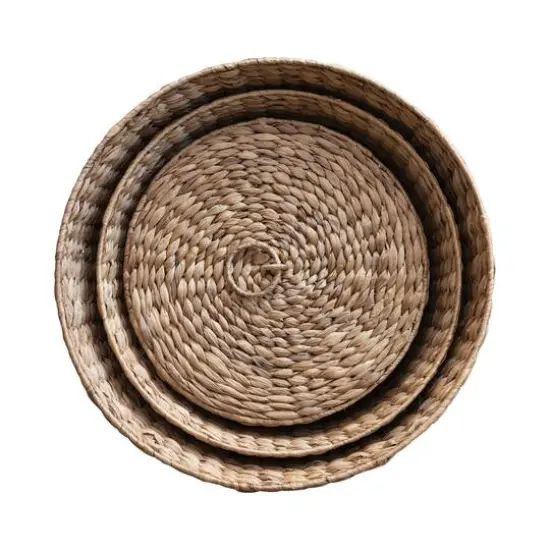 Hello Honey&reg; Natural Handwoven Water Hyacinth Laundry Basket Set with Lids {6}