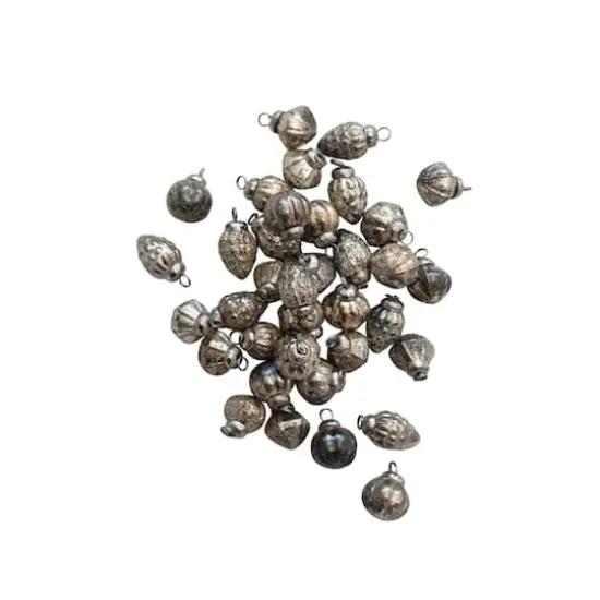 Hello Honey® 36ct. Antique Silver Embossed Mercury Glass Ornaments {1}