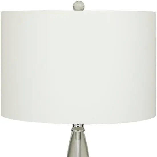 CosmoLiving by Cosmopolitan Clear Crystal Transparent Base Table Lamp with Drum Shade 15" x 15" x 29" {5}