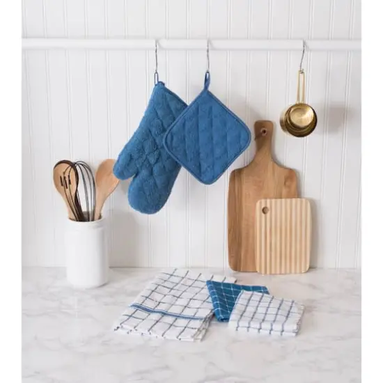 DII&reg; Blue Combo Windowpane Dishcloths, 6ct. {4}