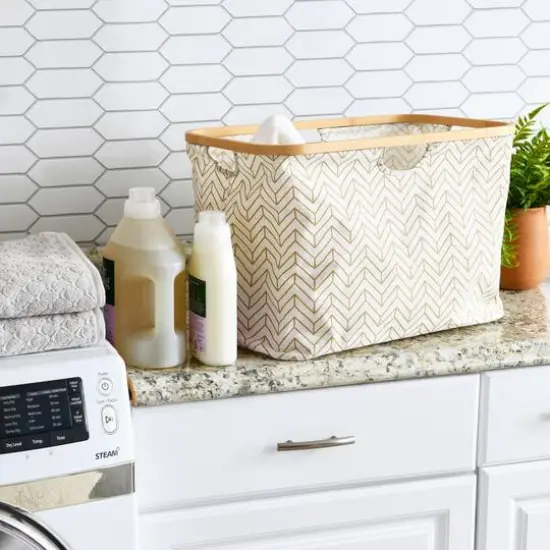 Household Essentials Krush Bamboo Rimmed Basket Brown {3}