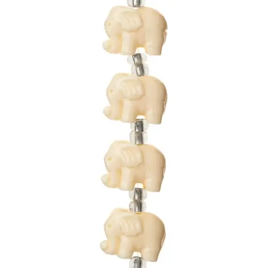 White Reconstituted Stone Elephant Beads, 15mm by Bead Landing&trade; {1}