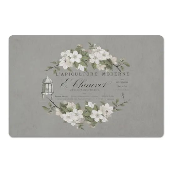 French Beekeeper Floral Floor Mat {1}