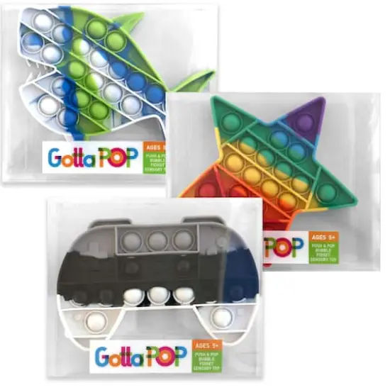 GottaPop Shark, Star & Game Controller Pop It Fidget Toys, 3ct. {3}