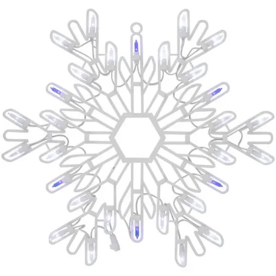 15" LED Pure White & Blue Snowflake Christmas Window Silhouette D&eacute;cor {7}