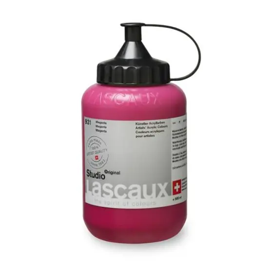 Lascaux Studio Acrylic Paint, 500mL 931 Magenta {4}