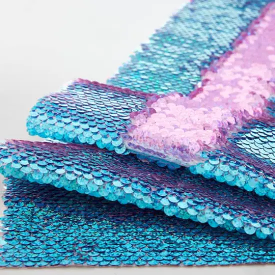 5.375" x 1yd. Mermaid Reversible Sequin Ribbon by Celebrate It&trade; Blue/Pink {3}