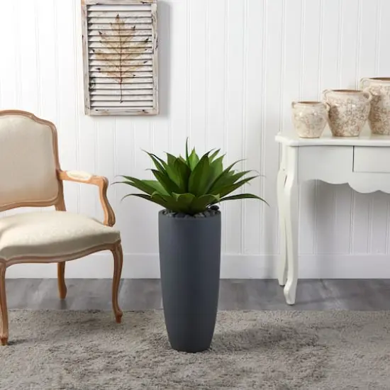3ft. Agave Plant in Gray Cylinder Planter {3}