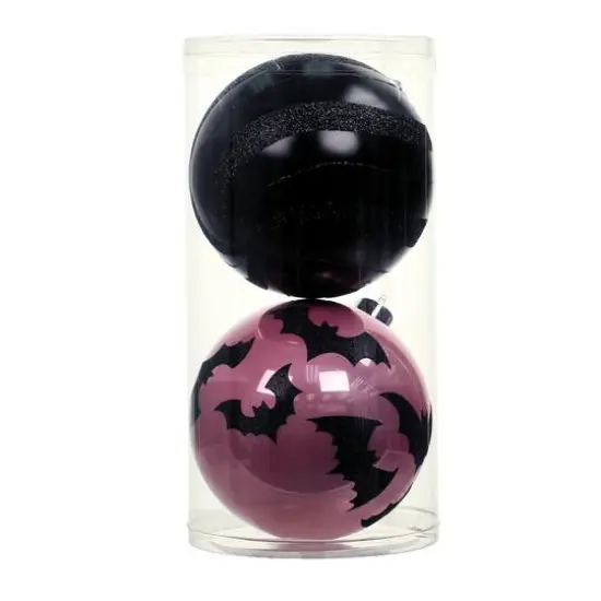 6" Black & Pink Plastic Ball Ornament Set by Ashland&reg; {1}