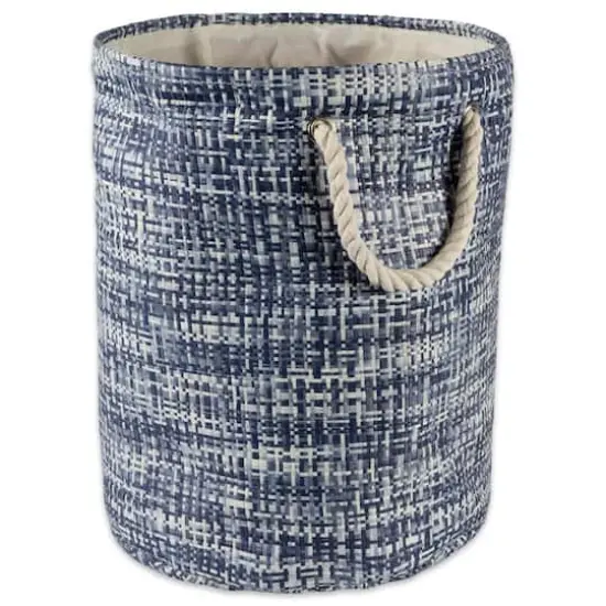 DII&reg; Small Nautical Blue Tweed Round Paper Bin {1}