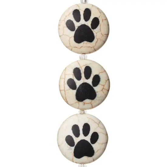 Paw Print Reconstituted Quartzite Lentil Beads, 24mm by Bead Landing&trade; {1}
