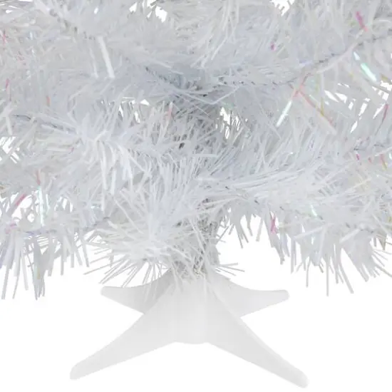 18" Unlit White Iridescent Spruce Artificial Christmas Tree {4}