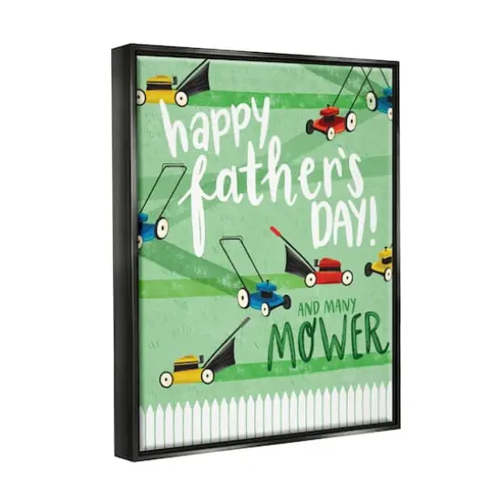 Stupell Industries Happy Father's Day Lawn Mowers Floater Framed Art Black {4}