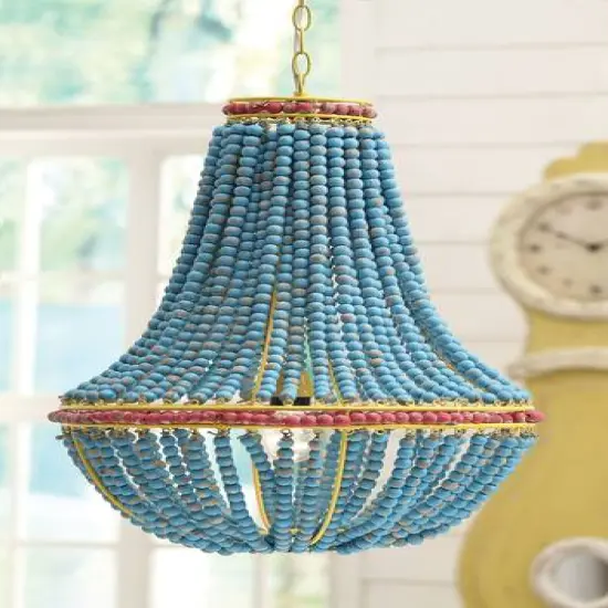 Hello Honey&reg; 26" Multicolor Draped Wood Bead Chandelier {6}