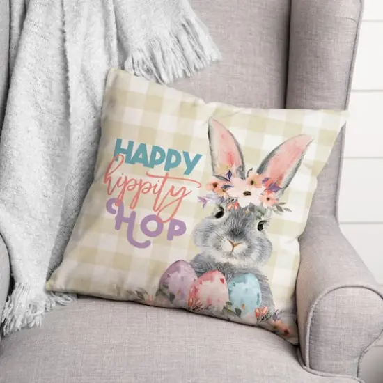 Happy Hippity Hop 18" x 18" Indoor / Outdoor Pillow {3}