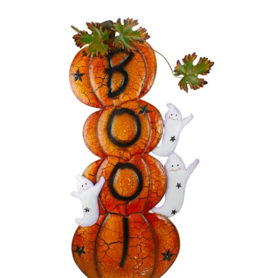 33" Orange & Black Stacked Pumpkins Outdoor Halloween Decoration {1}