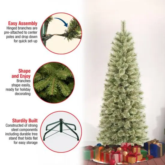 6ft. Unlit Artificial Arcadia Pine Cashmere Christmas Hinged Tree  {6}