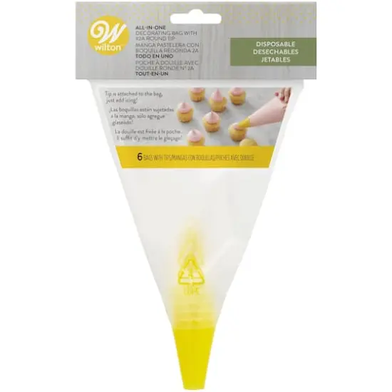 Wilton&reg; All-In-One Disposable Decorating Bags with 2A Round Tips, 6ct. {1}