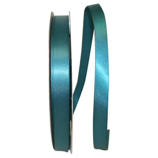 JAM Paper 5/8" x 100yd. Satin Single Face Ribbon Teal {1}