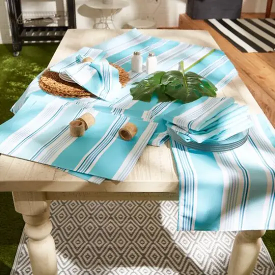 DII&reg; Beach House Stripe Print Outdoor Tablecloth 60 Round {9}