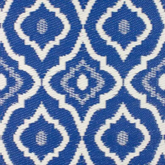 Blue & White Geometric Rectangular Outdoor Area Rug, 4ft. x 6ft. {5}