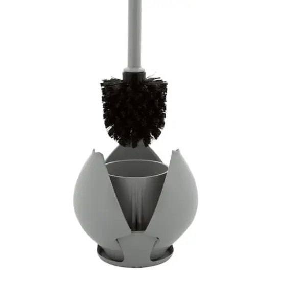 Bath Bliss Gray Firm Grip Tulip Toilet Bowl Brush {3}