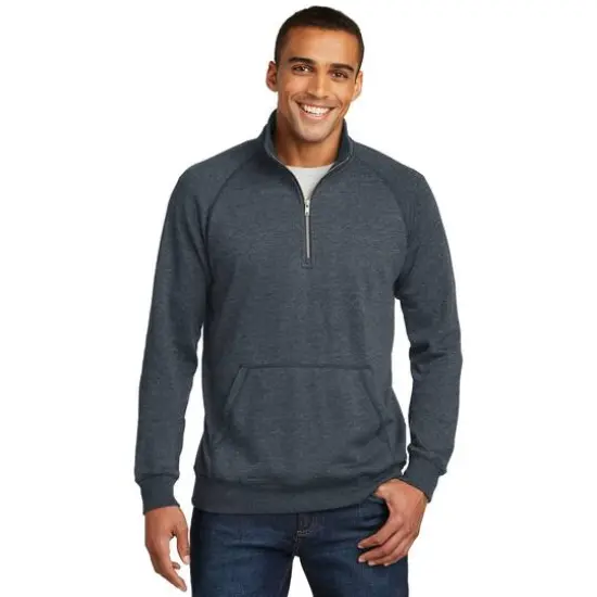 District&reg; 1/4 Zip Lightweight Fleece Heathered Navy {4}