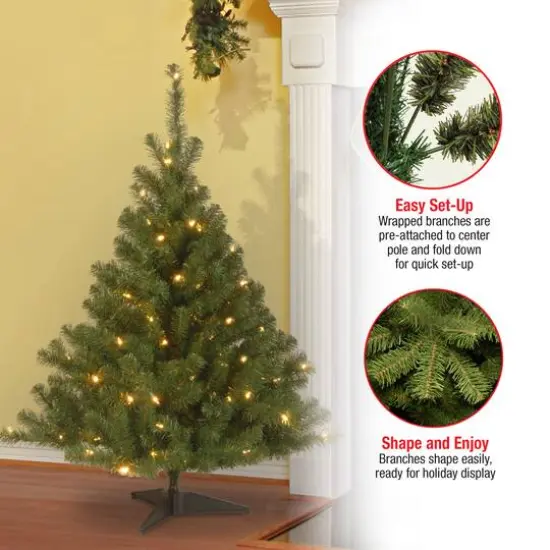 4 ft. Pre-Lit Kincaid Spruce Artificial Christmas Tree, Clear Lights {6}