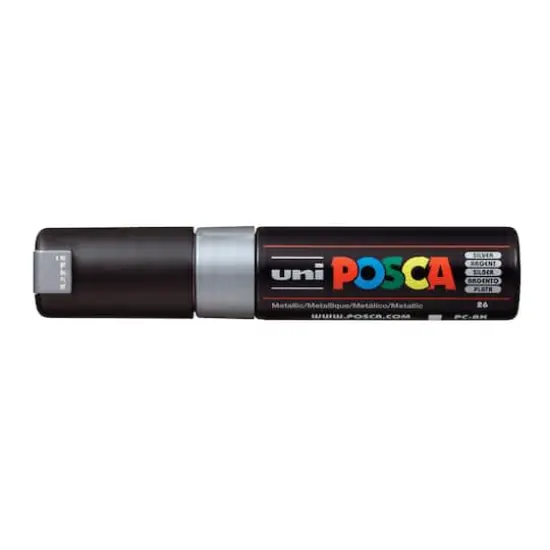 Uni POSCA PC-8K Broad Chisel Tip Paint Marker Silver {1}