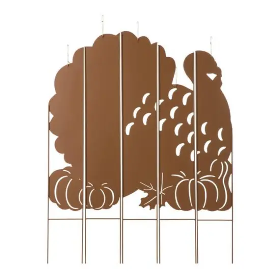 Glitzhome&reg; 41.5" Thanksgiving Metal Turkey Combo Yard Stake {7}