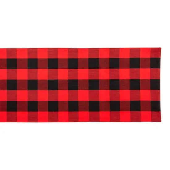 DII&reg; 72" Reversible Gingham & Buffalo Check Table Runner Red/Black {5}