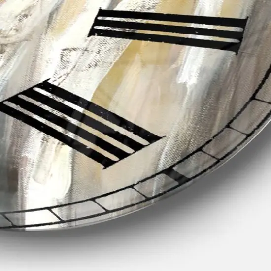 Designart 'Silver And Yellow Birch Forest Ii Farmhouse Wall Clock {4}