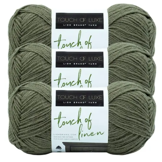 3 Pack Lion Brand&reg; Touch of Linen Yarn Army {1}
