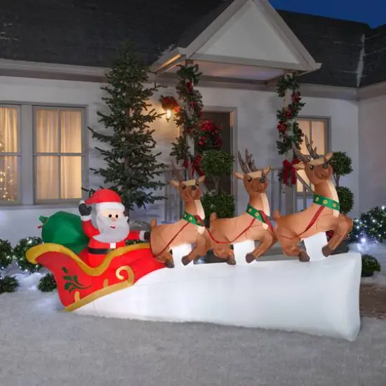 5.5ft. Airblown&reg; Inflatable Santa's Flying Sleigh {4}