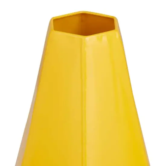 CosmoLiving by Cosmopolitan Yellow Iron Contemporary Vase, 12" x 10" {5}