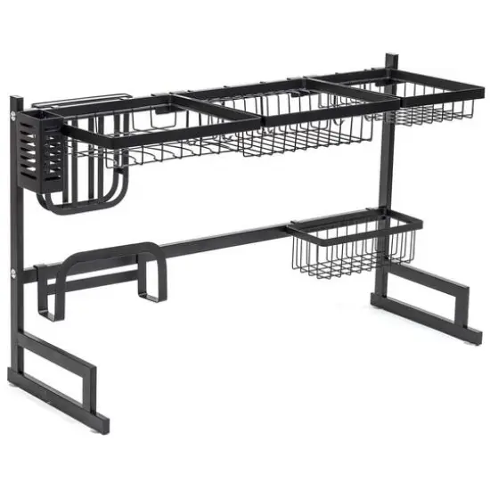 Sorbus 34.25" Over-The-Sink Dish Drying Rack Black {1}
