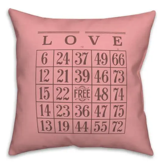 Valentine Bingo 18" x 18" Throw Pillow {1}