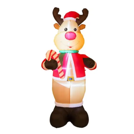 Glitzhome&reg; 8ft. LED Inflatable Reindeer {1}