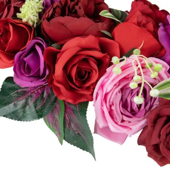 24" Mixed Rose Wreath {5}